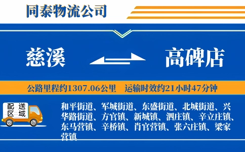 慈溪到高碑店物流公司