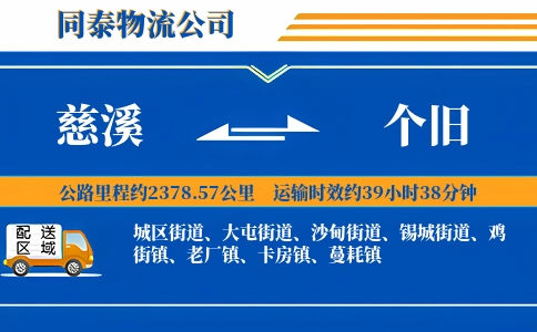 慈溪到个旧物流公司