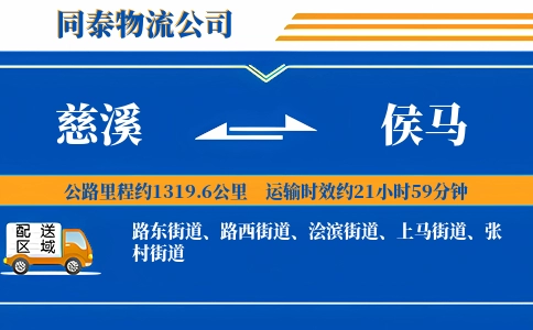 慈溪到侯马物流公司