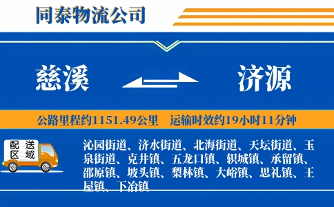 慈溪到济源物流公司