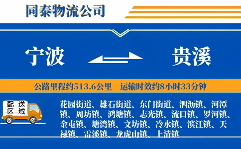 宁波到贵溪物流公司