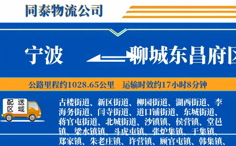 宁波到聊城东昌府区物流公司