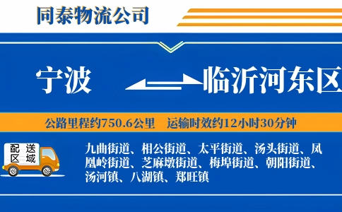 宁波到临沂河东区物流公司