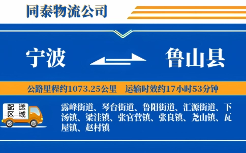 宁波到鲁山县物流公司
