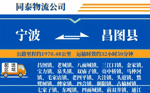 宁波到昌图县物流公司