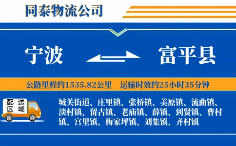 宁波到富平县物流公司