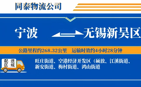 宁波到无锡新吴区物流公司