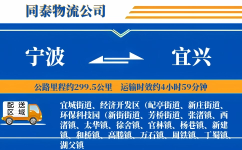 宁波到宜兴物流公司