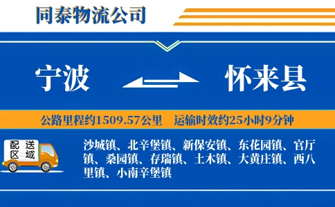 宁波到怀来县物流公司