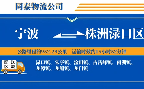 宁波到株洲渌口区物流公司