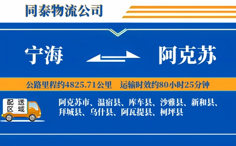 宁海到阿克苏物流公司