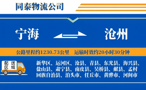 宁海到沧州物流公司