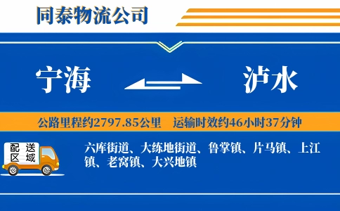 宁海到泸水物流公司