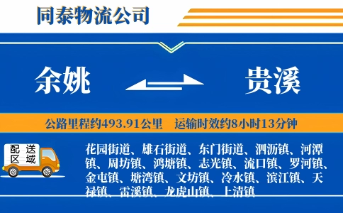 余姚到贵溪物流公司
